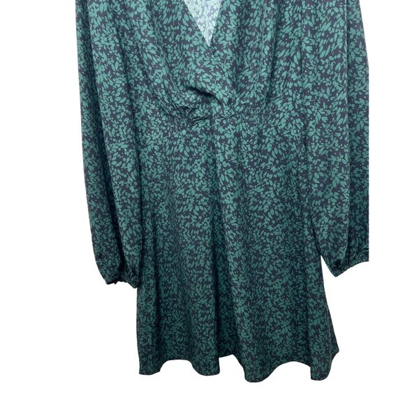Madewell Long-Sleeve Mini Shirtdress In Floral Green Print Size 8 Womens Dress - Picture 9 of 16